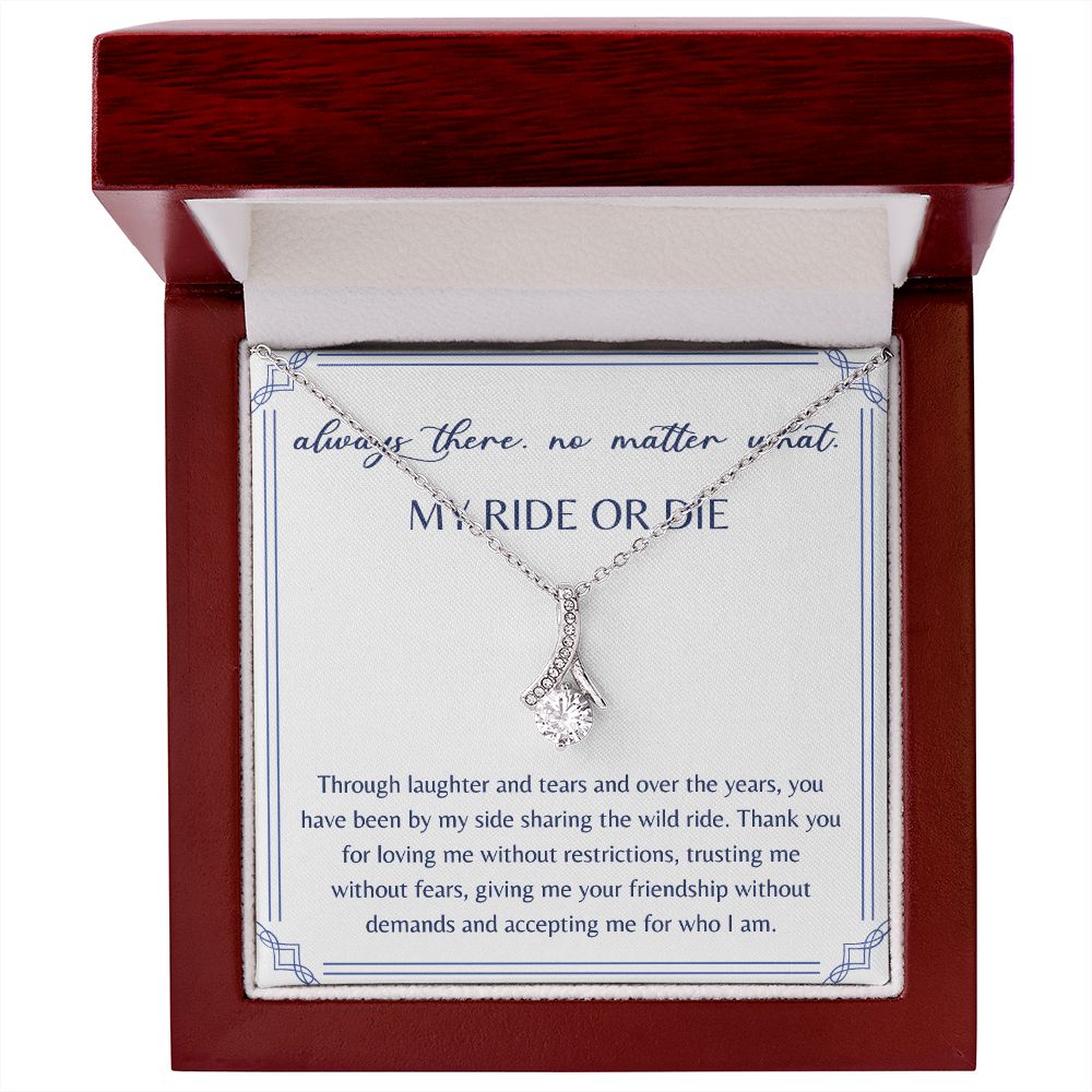 Always there. no matter what. My Ride or Die, Necklace Gift For Wife B09JBDZ5FJ