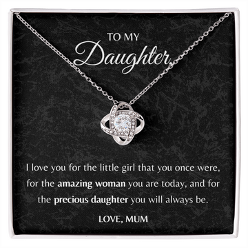 To my Daughter Love Knot Necklace, Daughter Gift from Mom
