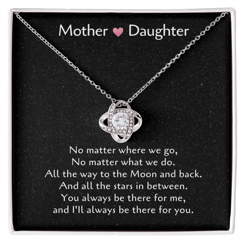 Mother & Daughter Love Knot Necklace, Gift For Daughter From Mom, Daughter Mother Necklace