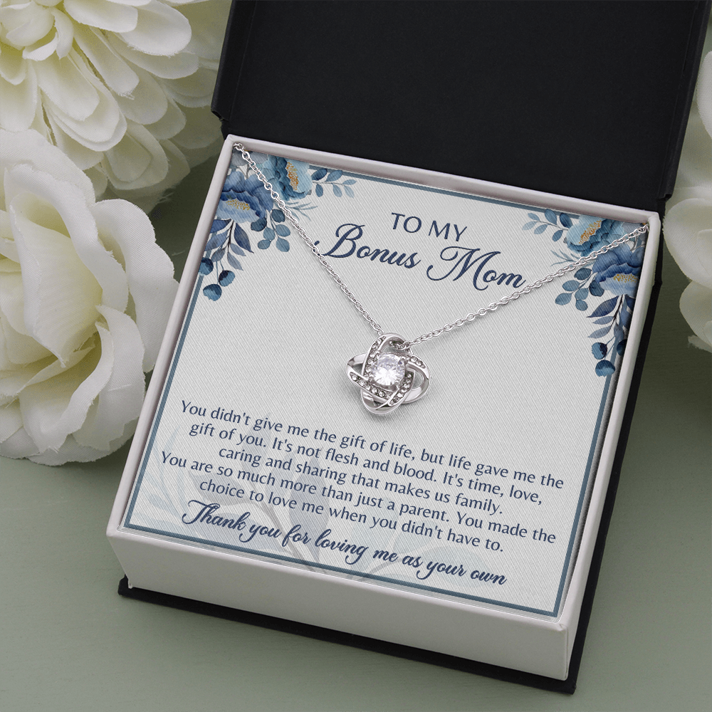 To My Bonus Mom Love Knot Necklace, Gift for Bonus Mom