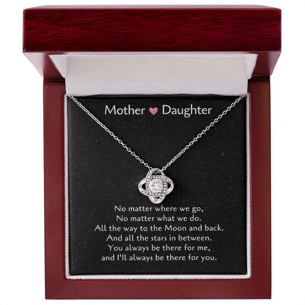 Mother & Daughter Love Knot Necklace, Gift For Daughter From Mom, Daughter Mother Necklace