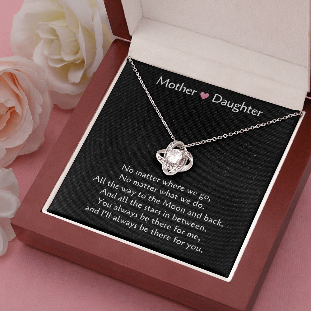Mother & Daughter Love Knot Necklace, Gift For Daughter From Mom, Daughter Mother Necklace
