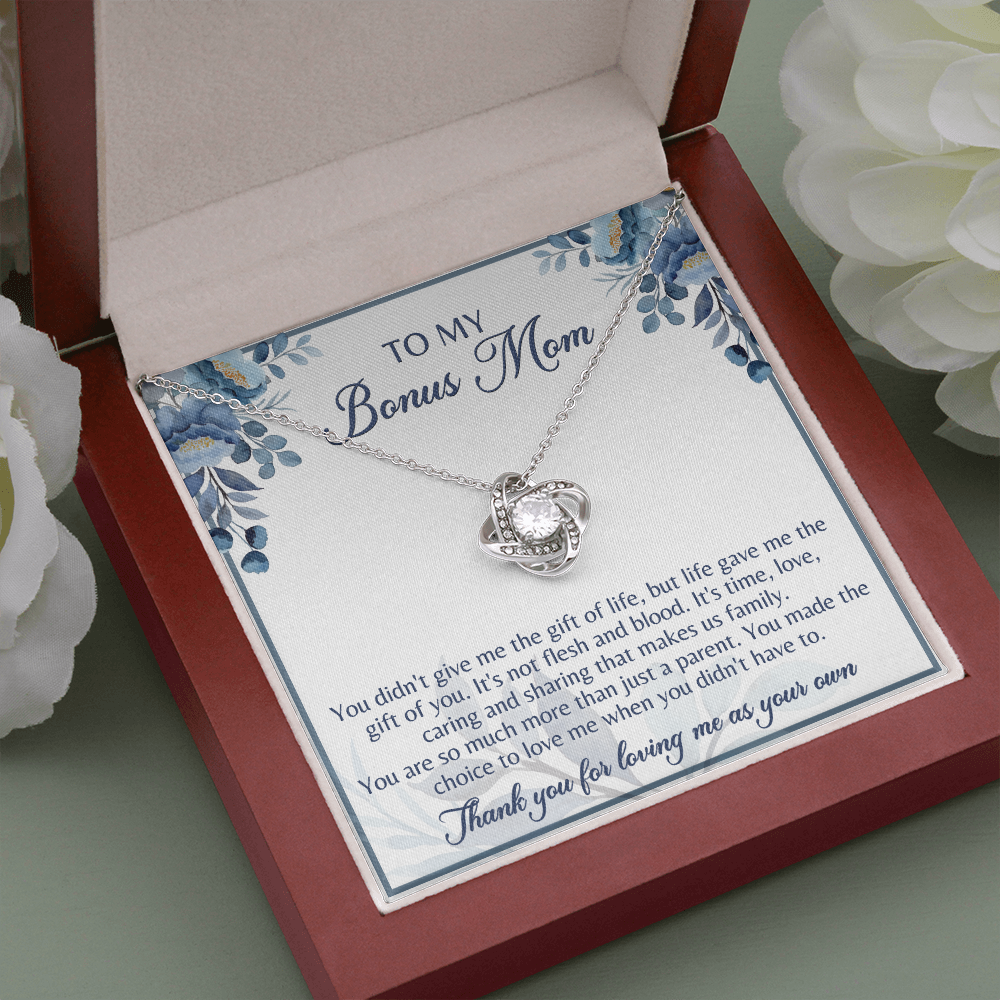 To My Bonus Mom Love Knot Necklace, Gift for Bonus Mom