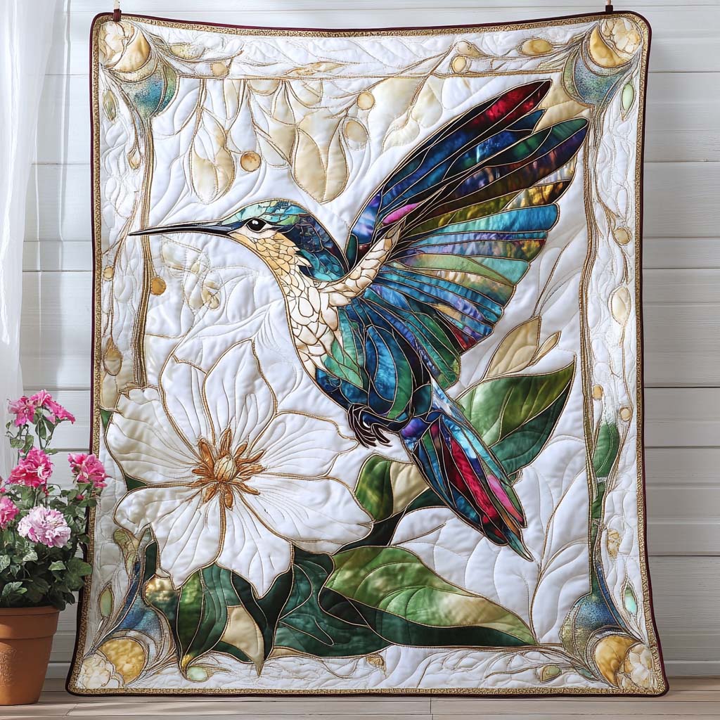 Aurora Hummingbird Quilted Blanket Bed Christmas Decor Patriotic Gift Items - Marykun