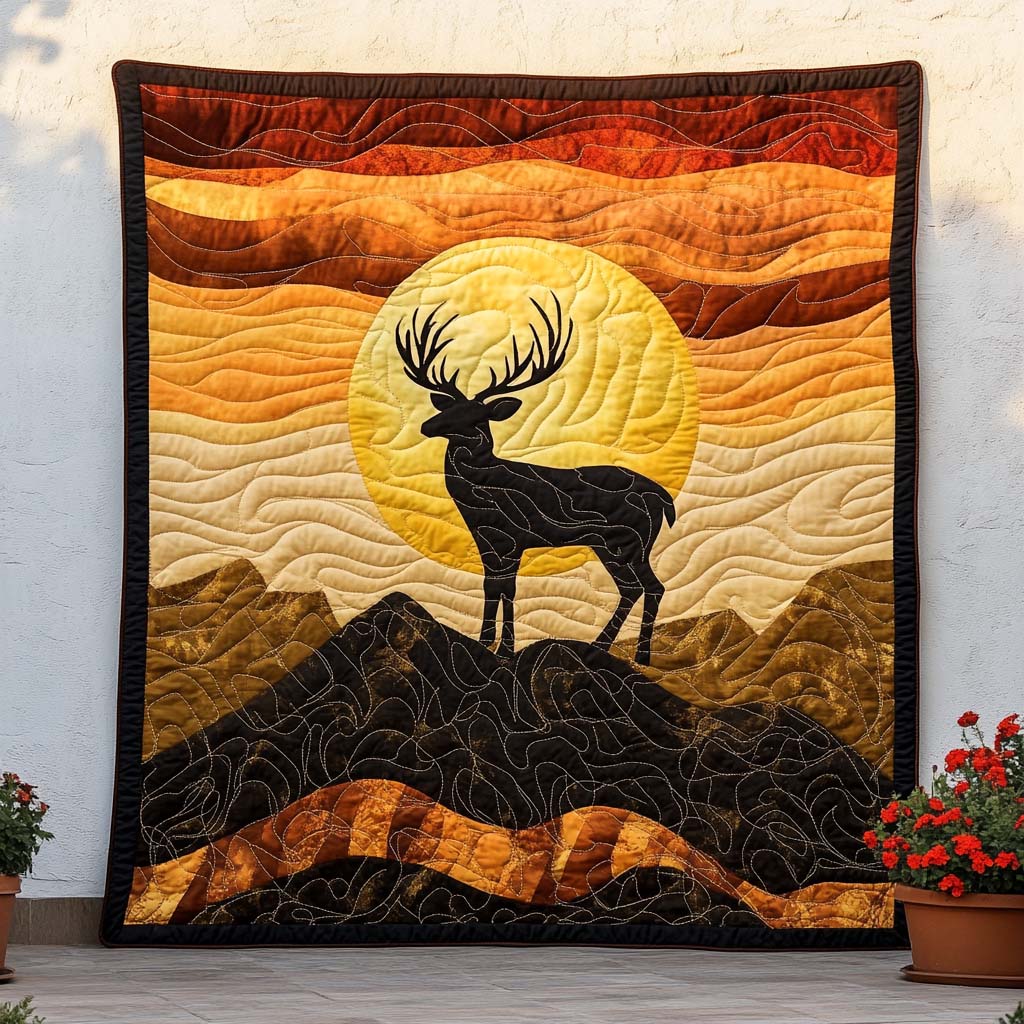 Autumn Deer Trail Quilted Blanket Sofa Couch Throw Blanket Cool Gifts For Deer Lovers - Marykun
