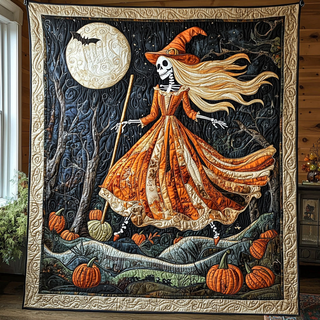 Autumn Enchant Quilted Blanket Cute Pumpkin Blanket Faith Gifts For Her - Marykun