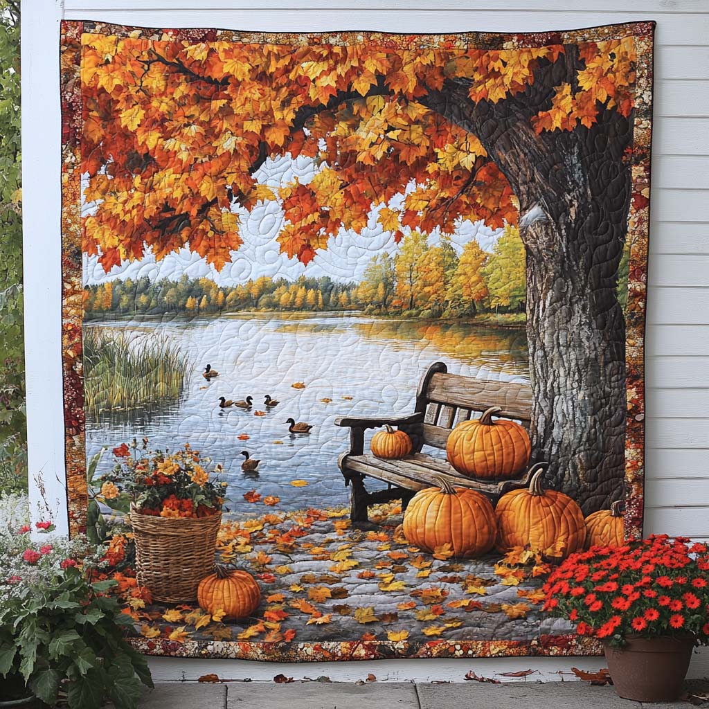Autumn Hillside Glow Quilted Blanket Cozy Fall Blankets Best Gifts For The Beach Lover - Marykun