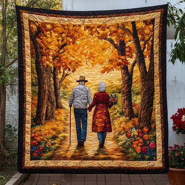 Autumn Love Quilted Blanket Cute Cozy Blankets Christmas Gifts For Couples - Marykun