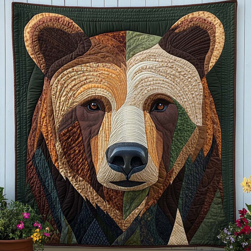 Autumn Watcher Quilted Blanket Best Couch Throw Blanket Bear Theme Gifts - Marykun