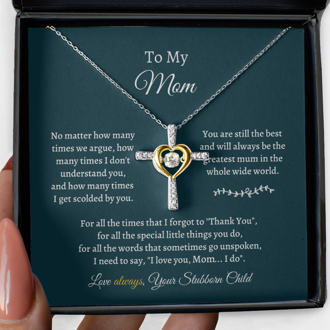 Gift for Mother Cross Dancing Necklace - No matter how many times we argue