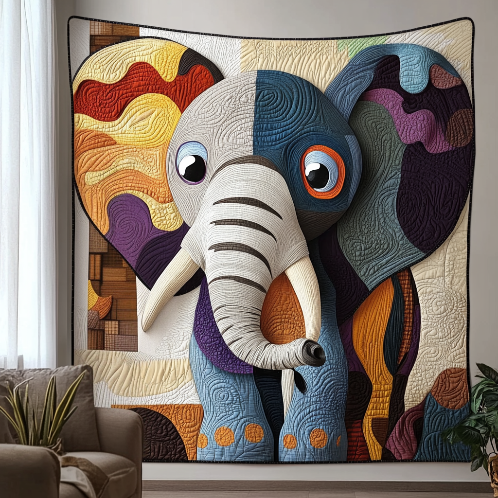 Baby Tusk Quilted Blanket Cool Throw Blanket Great Elephant Themed Gifts - Marykun