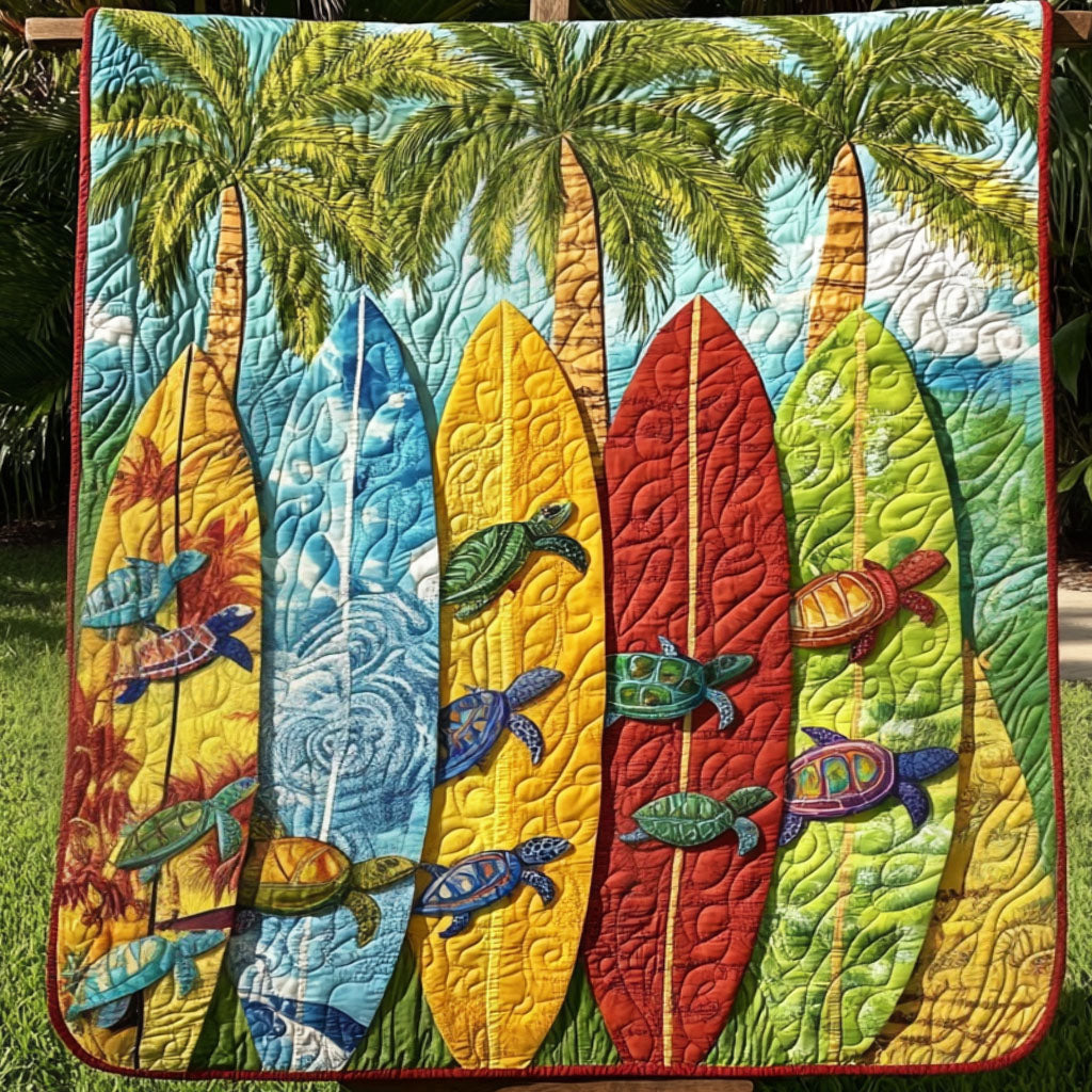 Beach Paradise Quilted Blanket Winter Decor Blanket Best Gifts For Surfers - Marykun