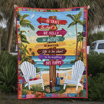 Beach State of Mind Quilted Blanket Best Throw Blanket Unique Gifts For Ocean Lovers - Marykun
