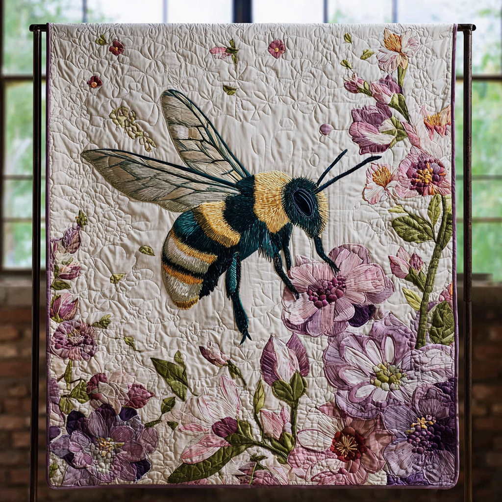 Bee Garden Quilted Blanket Holiday Throw Blanket Skull Items For Gifts - Marykun