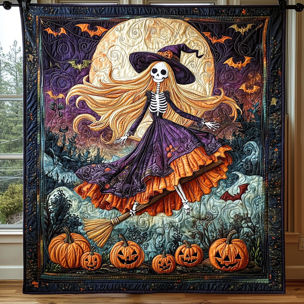 Bewitching Path Quilted Blanket Halloween Throw Blanket Gifts For Religious Man - Marykun