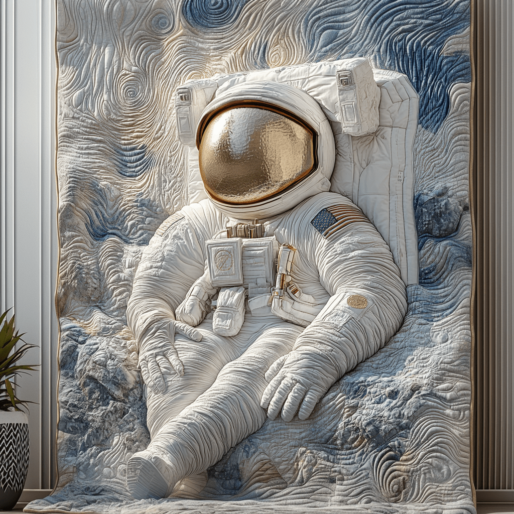Beyond the Stars Quilted Blanket Christmas Bedroom Decor Astronaut Related Gifts - Marykun