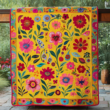Blooming Joy Quilted Blanket Best Couch Throw Blanket Mexican Birthday Gift Ideas - Marykun