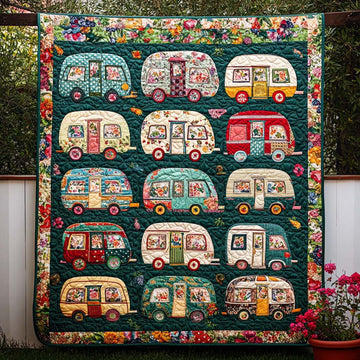 Blooming Van Trails Quilted Blanket Bedroom Decor Christmas Unique Ralated Camping Gifts - Marykun