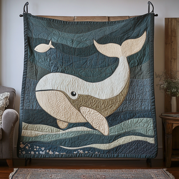 Blue Titan Quilted Blanket Sofa Couch Throw Blanket Best Unique Gifts For Whale Lovers - Marykun