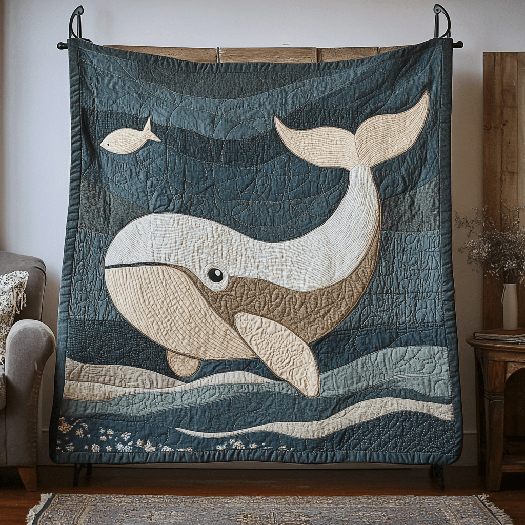 Blue Titan Quilted Blanket Sofa Couch Throw Blanket Best Unique Gifts For Whale Lovers - Marykun