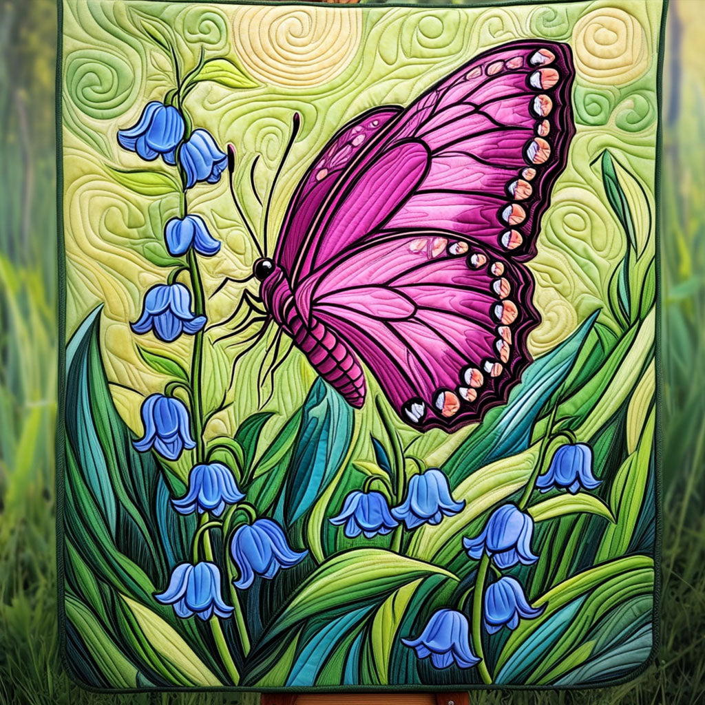 Bluebell Beauty Quilted Blanket Christmas Room Decor Butterfly Themed Birthday Presents - Marykun