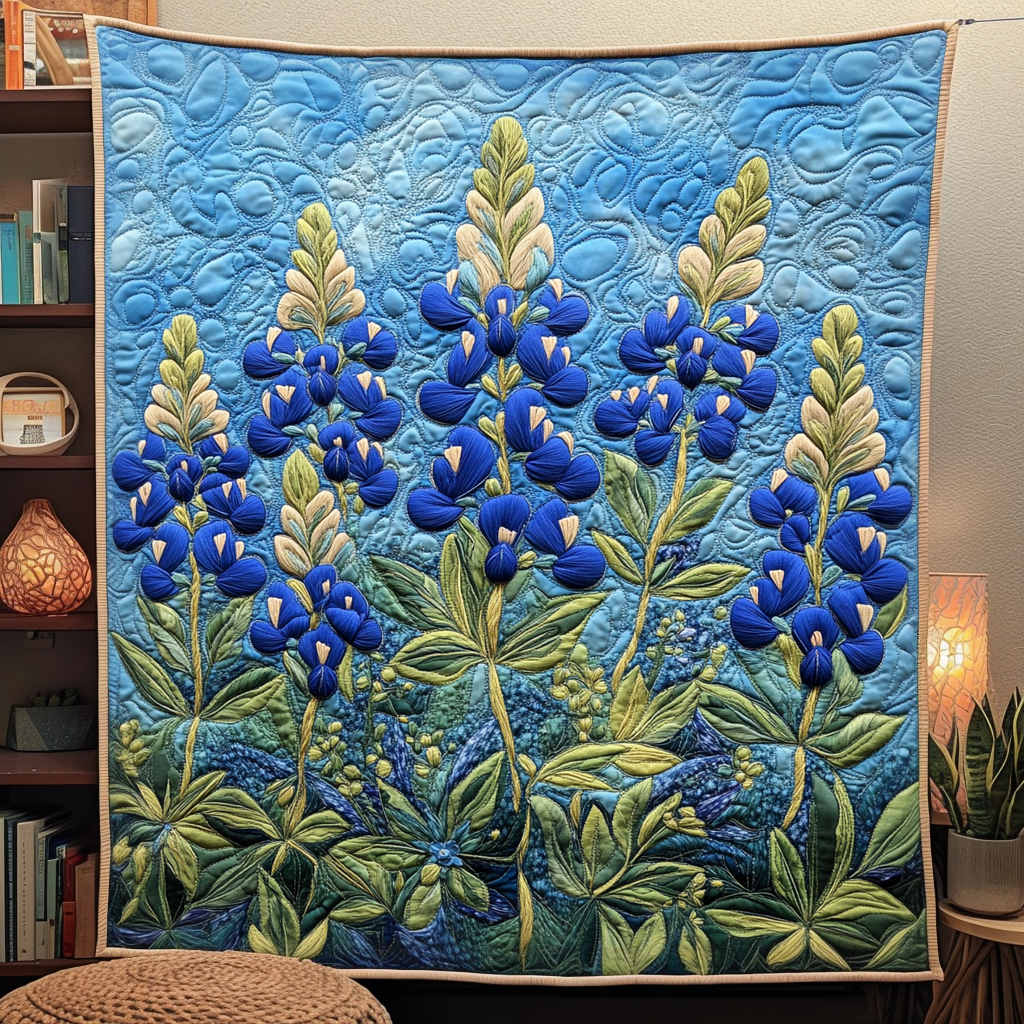 Bluebonnet Dreams Quilted Blanket Nature Home Decor Xmas Gifts For Family - Marykun
