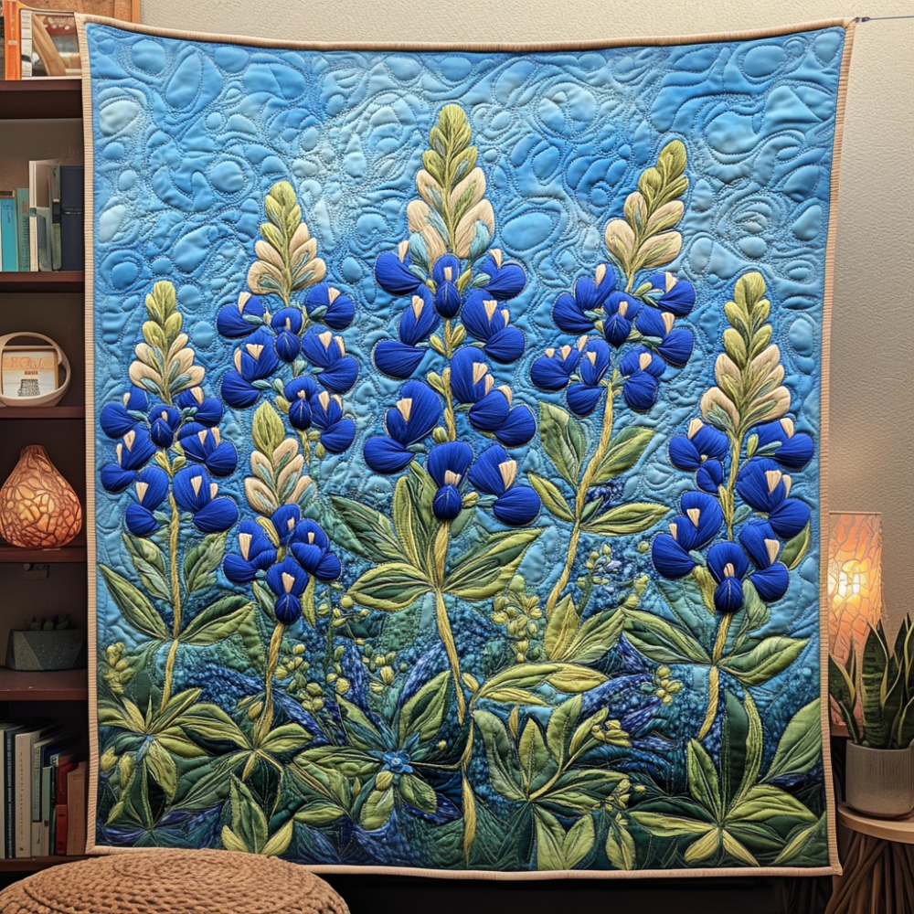 Bluebonnet Dreams Quilted Blanket Nature Home Decor Xmas Gifts For Family - Marykun