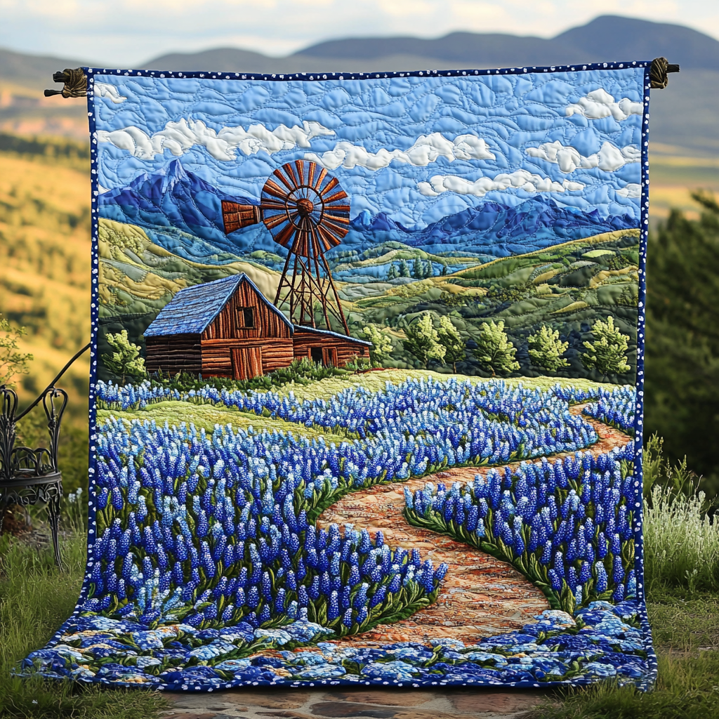 Bluebonnet Pathway Quilted Blanket Best Throw Blanket Christmas Ideas For Family - Marykun