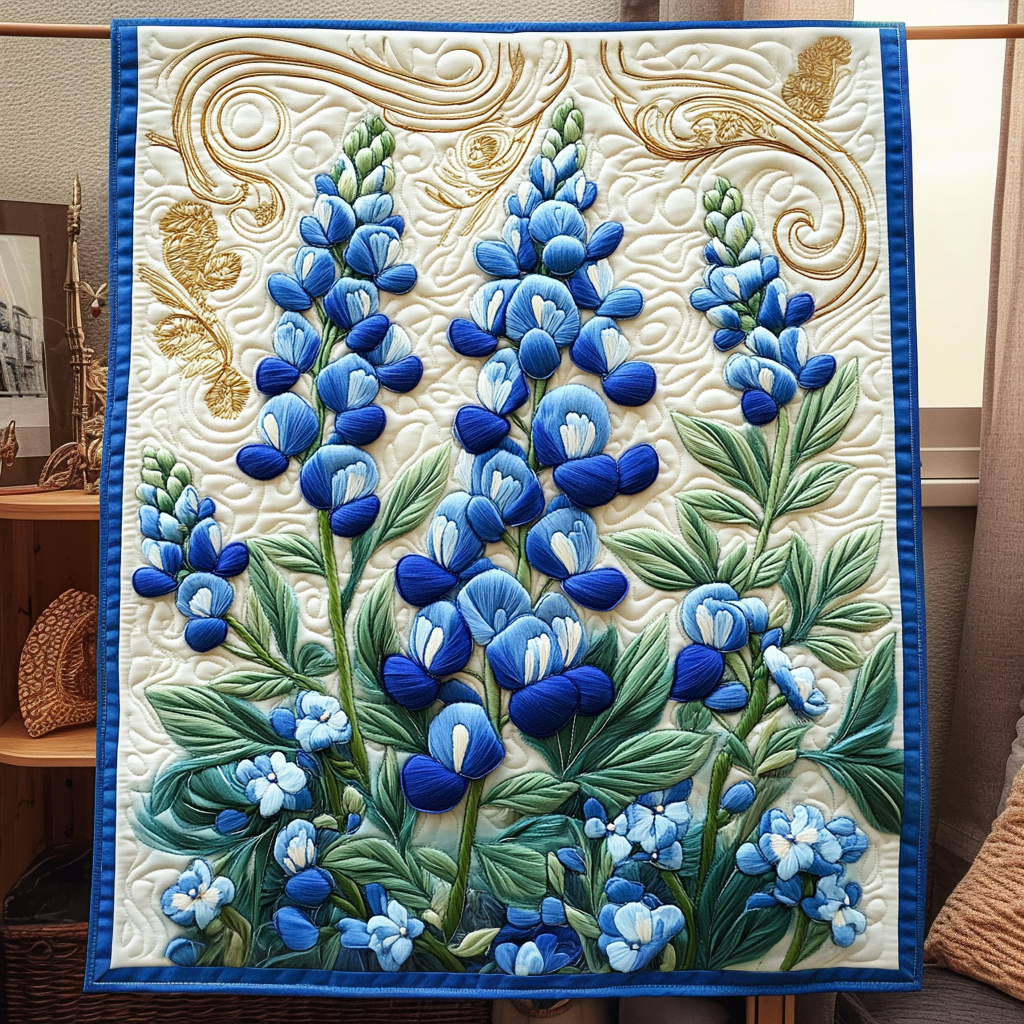 Bluebonnet Serenade Quilted Blanket Home Bedding Decor Christmas Presents For Relatives - Marykun