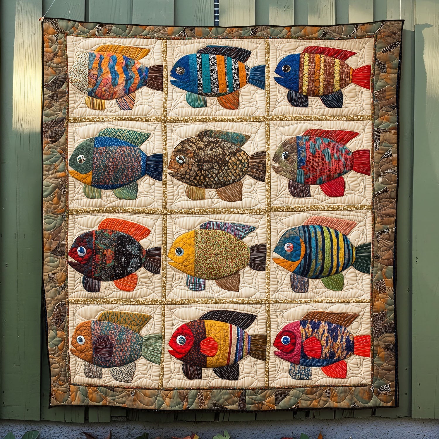 Bluegill Springs Quilted Blanket Bedroom Decor Christmas Best Gifts For Turtle Lovers - Marykun