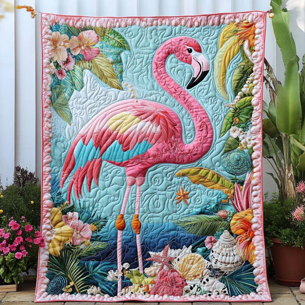 Blush and Bounce Quilted Blanket Sofa Couch Throw Blanket Birthday Presents For Flamingo Lovers - Marykun