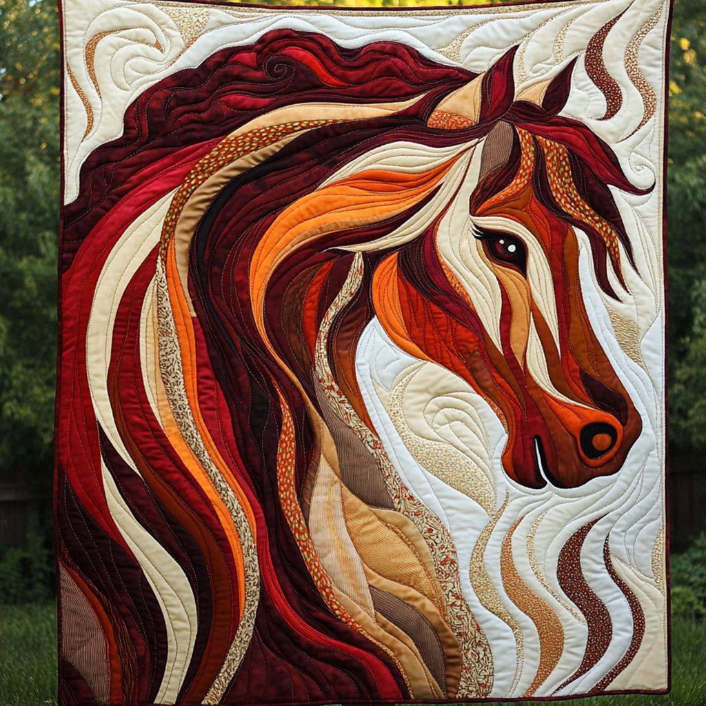 Bold Spirit Quilted Blanket Christmas Room Decor Horse Gifts For Equestrian Riders - Marykun