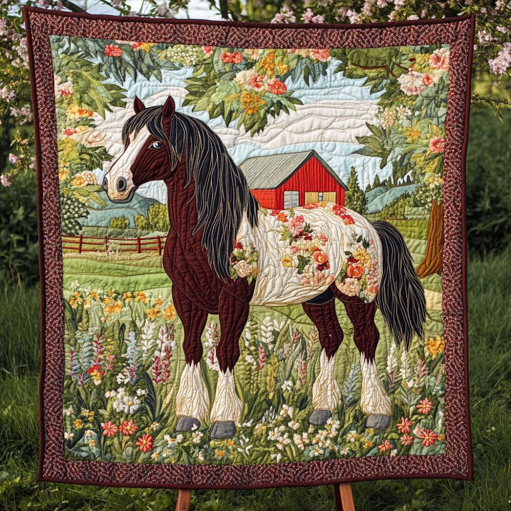 Braveheart Clydesdale Quilted Blanket Bed Christmas Decor Wedding Gift For Horse Lovers - Marykun
