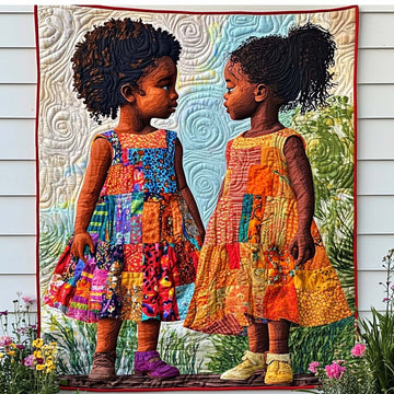 Bright Blossoms Quilted Blanket Bed Christmas Decor Black History Month Gifts - Marykun