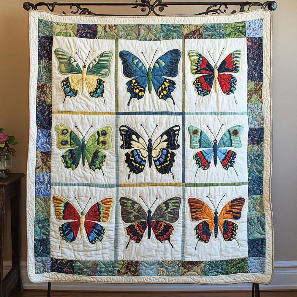 Bright Wings Quilted Blanket Cute Bedroom Ideas Best Butterfly Christmas Gifts - Marykun