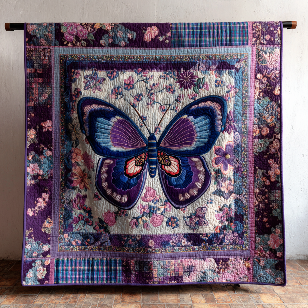 Butterfly Garden Quilted Blanket Christmas Holiday Elephant Christmas Gifts - Marykun
