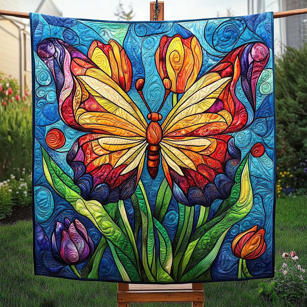 Butterfly Garden Quilted Blanket Cute Throw Blanket Best Butterfly Lover Gifts For Her - Marykun