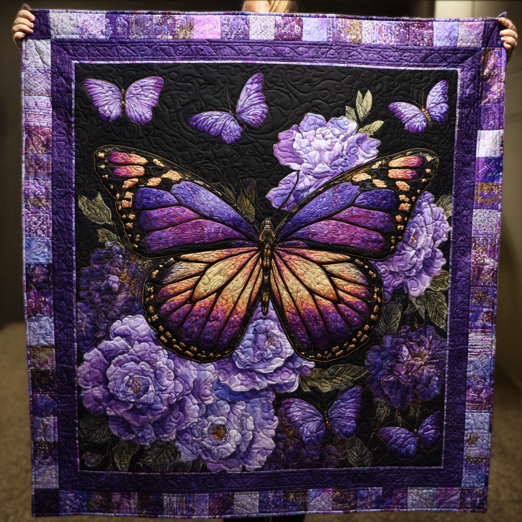 Butterfly Glow Quilted Blanket Cute Bedroom Ideas Gifts For Female Horse Lovers - Marykun