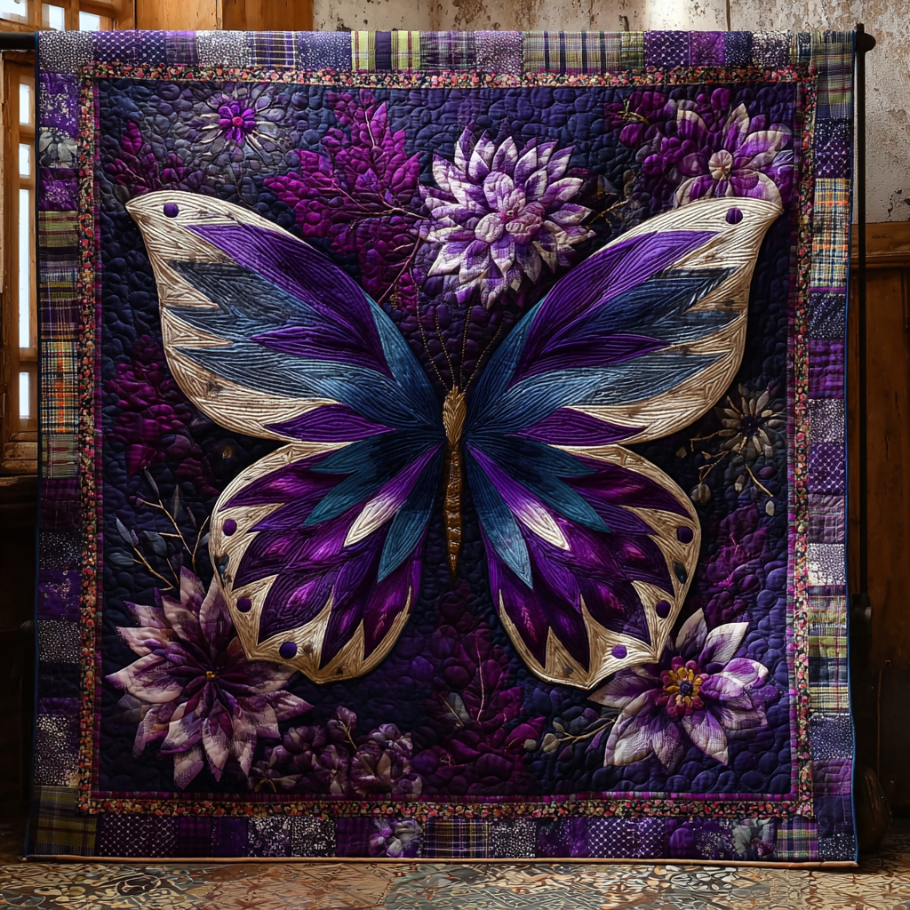 Butterfly Wings Quilted Blanket Holiday Throw Blanket Elephant Presents For Christmas - Marykun