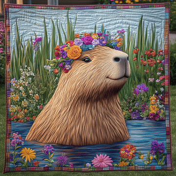 Capybara Bliss Quilted Blanket Christmas Room Decor Gifts For Capybara Lovers - Marykun