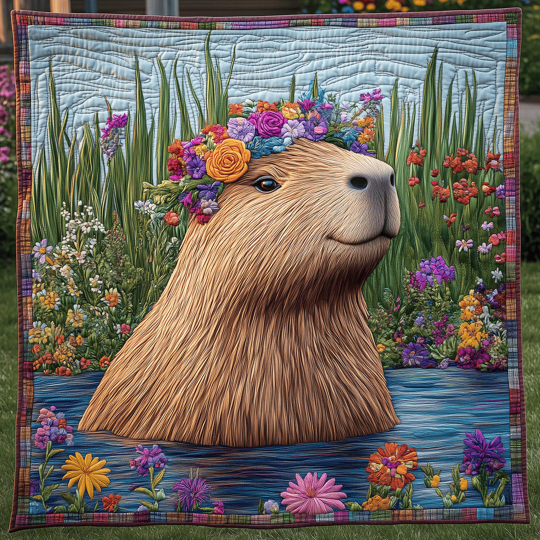 Capybara Bliss Quilted Blanket Christmas Room Decor Gifts For Capybara Lovers - Marykun