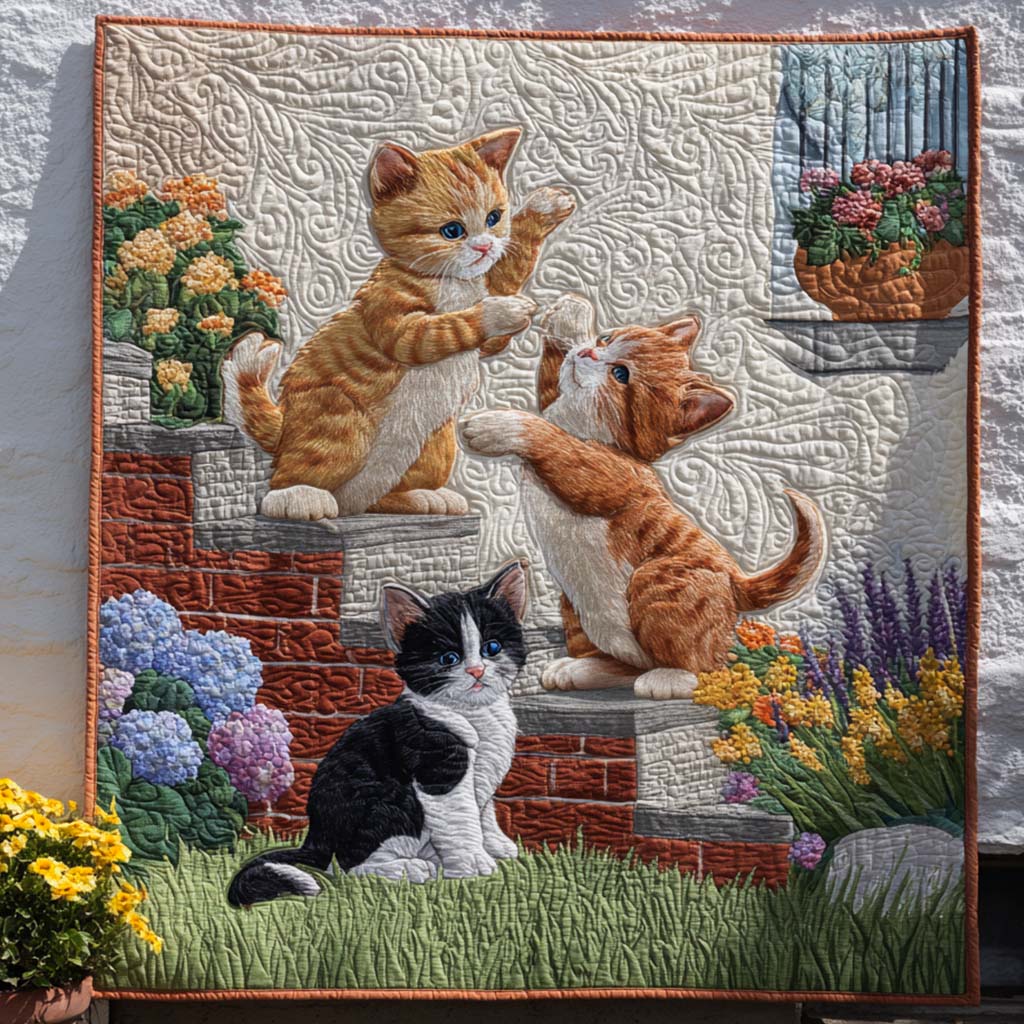 Cat Petals Quilted Blanket Christmas Bedroom Decor Cat Presents For Women - Marykun
