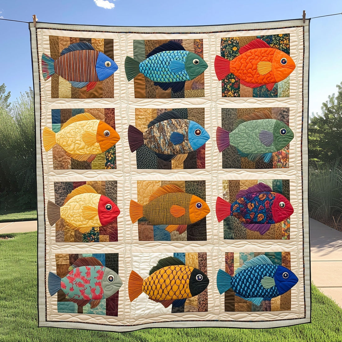 Catching Smiles Quilted Blanket Best Couch Throw Blanket Fishing Themed Gifts For Adults - Marykun