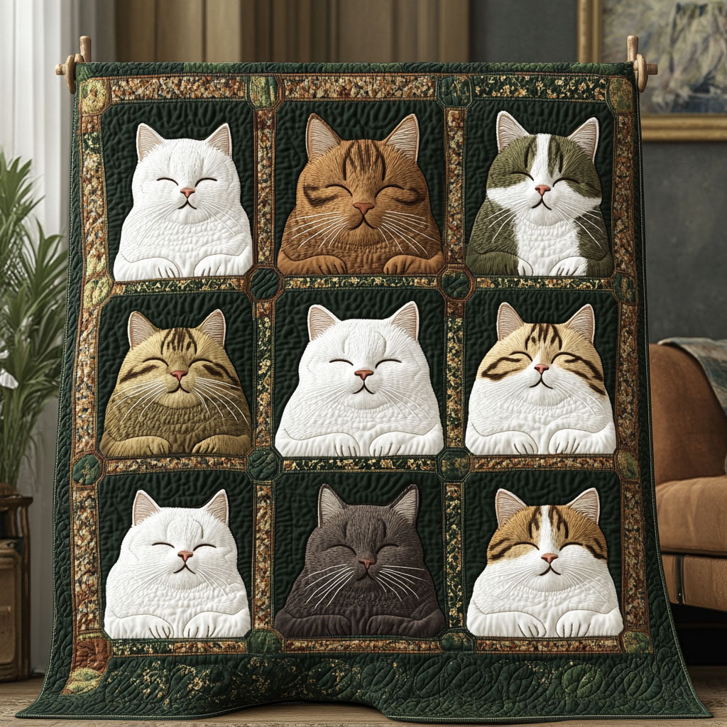 Catnap Corner Quilted Blanket Best Couch Throw Blanket Black Cat Gift Items - Marykun