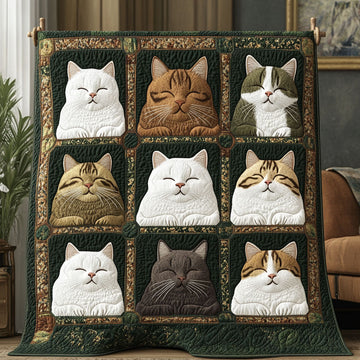 Catnap Corner Quilted Blanket Best Couch Throw Blanket Black Cat Gift Items - Marykun
