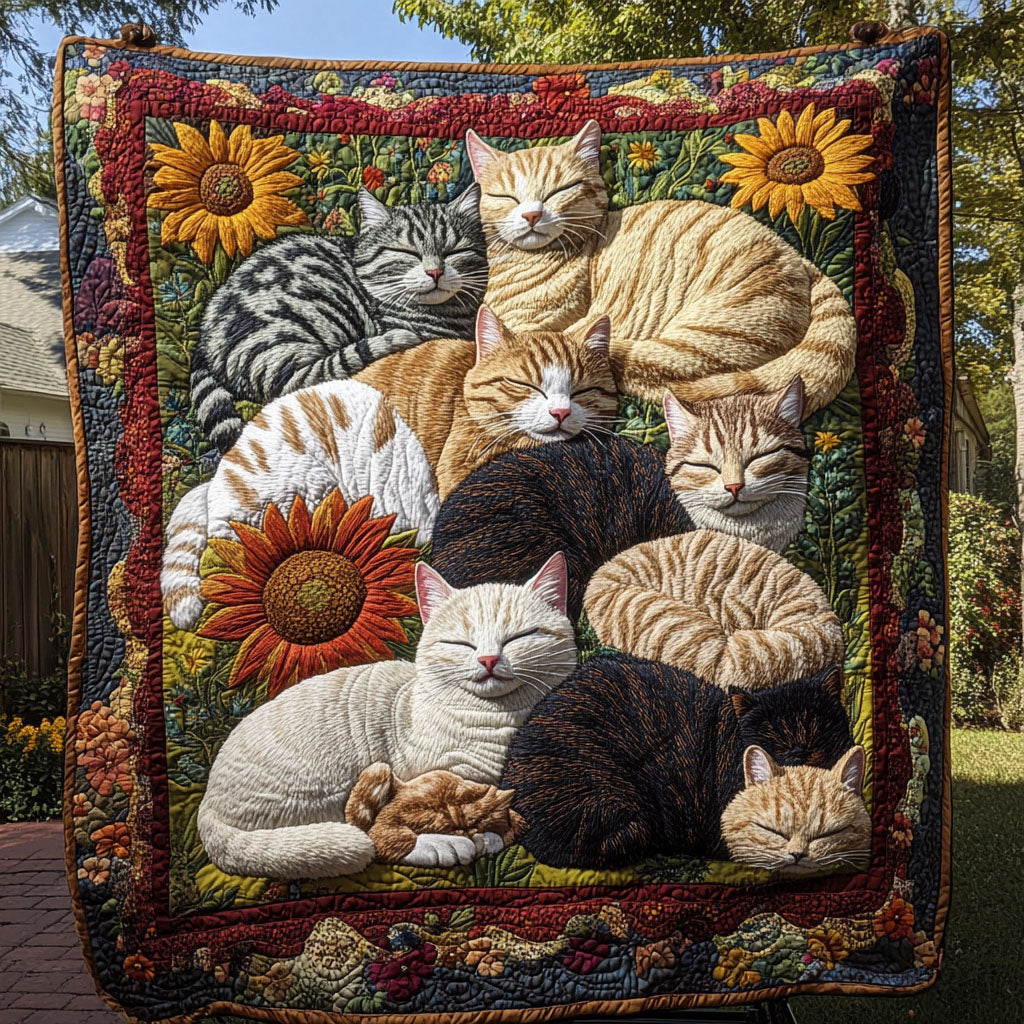 Catnip Garden Quilted Blanket Cool Throw Blanket Elephant Lover Gift - Marykun
