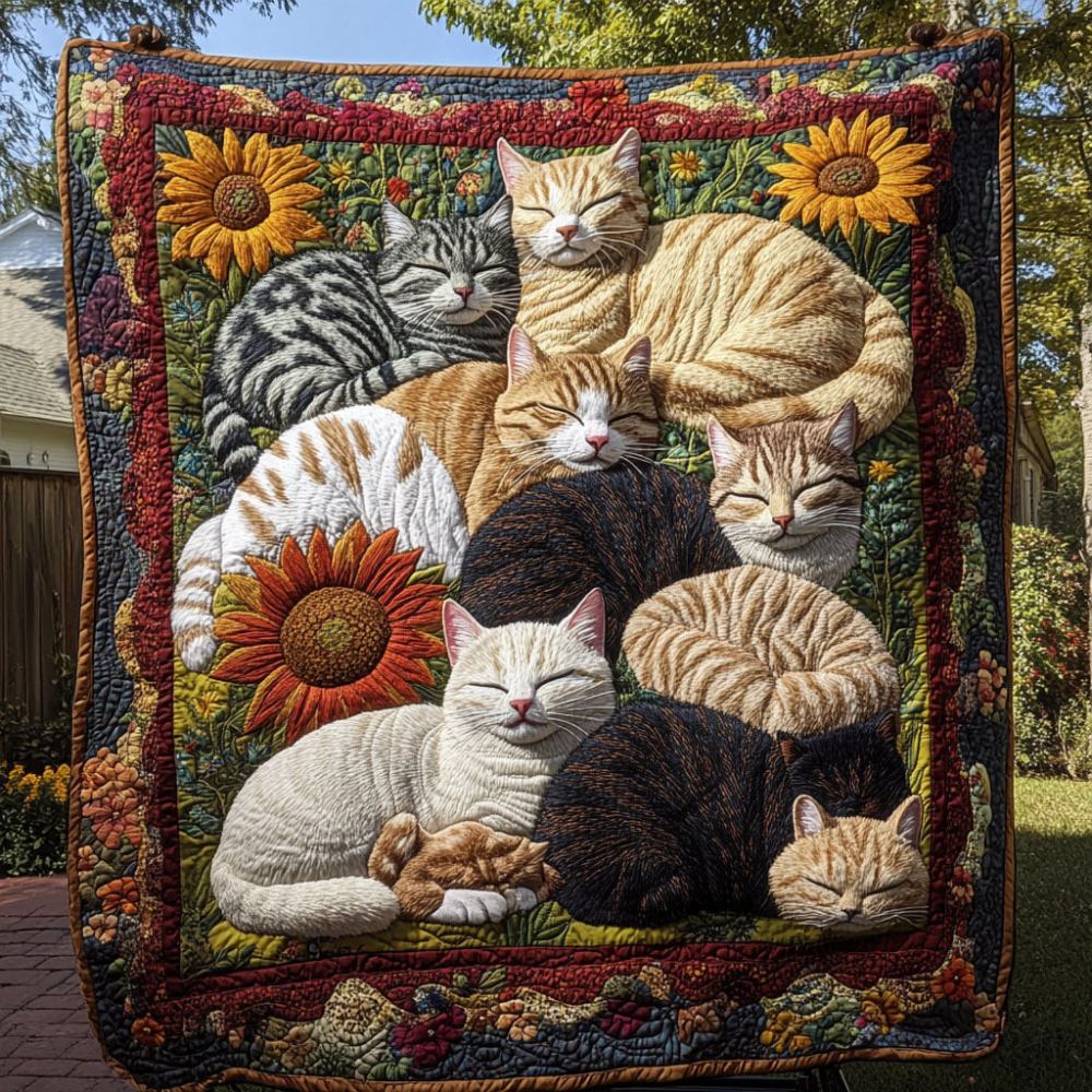 Catnip Garden Quilted Blanket Cool Throw Blanket Elephant Lover Gift - Marykun