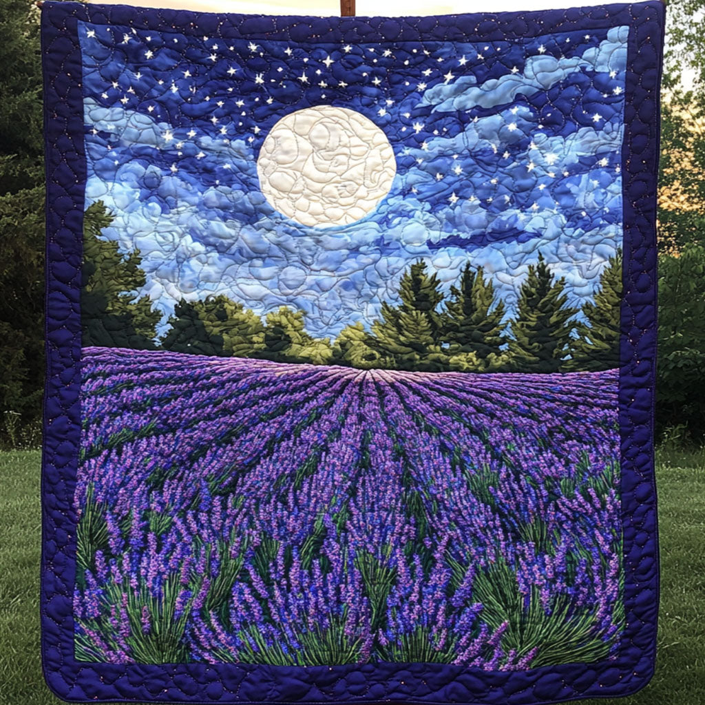 Celestial Bloom Quilted Blanket Bedroom Xmas Decor Flower Lavender Gifts For Her - Marykun