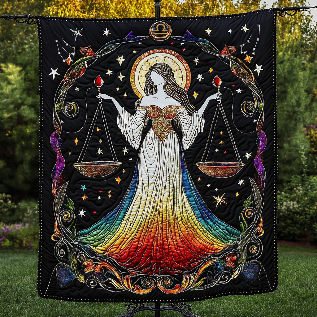 Celestial Libra Goddess Quilted Blanket Cute Throw Blanket Gifts For Libra Woman - Marykun