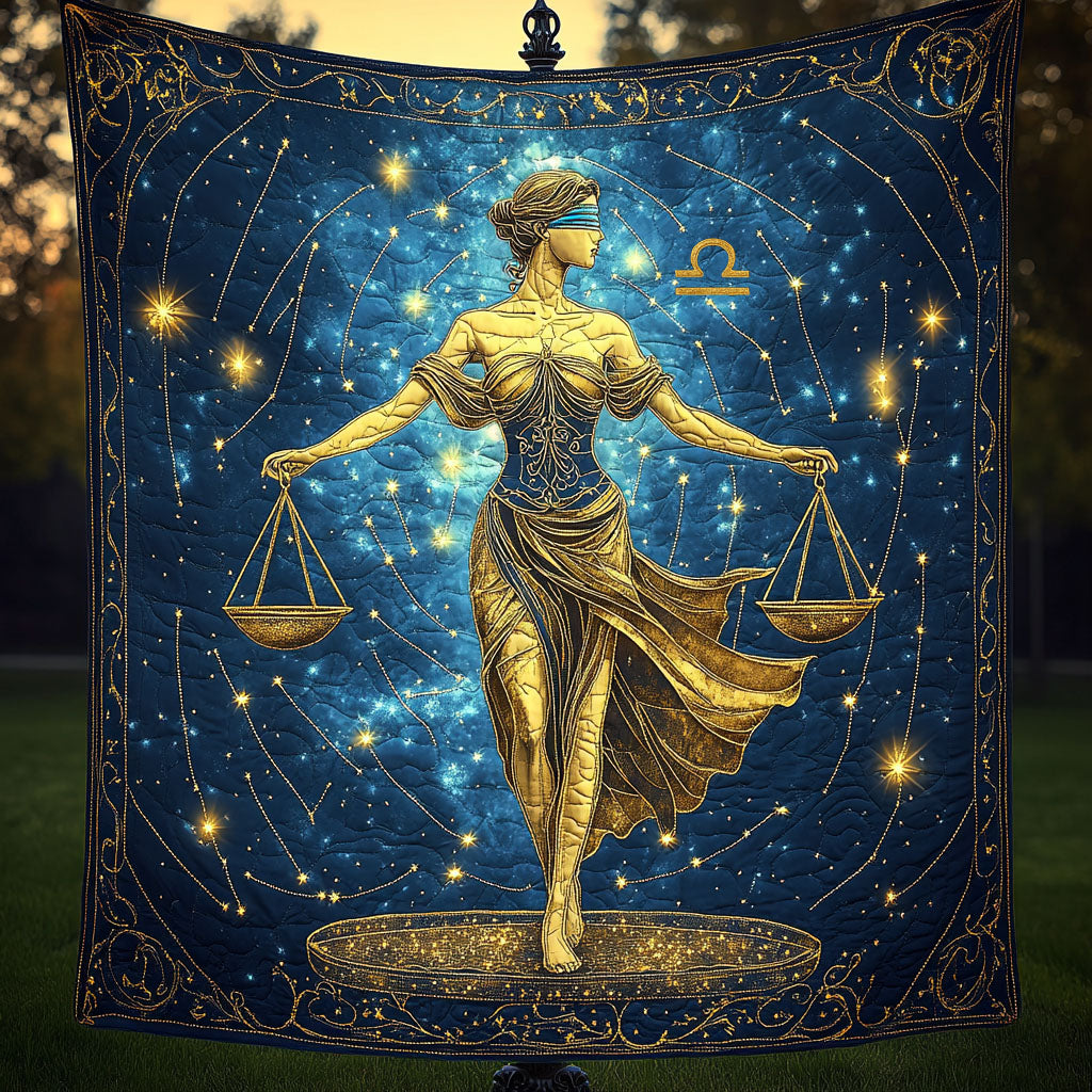 Celestial Libra Queen Quilted Blanket Sofa Couch Throw Blanket Gift For Libra - Marykun